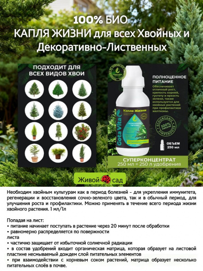 Капля жизни для всех хвойных и Декоративно-Лиственных